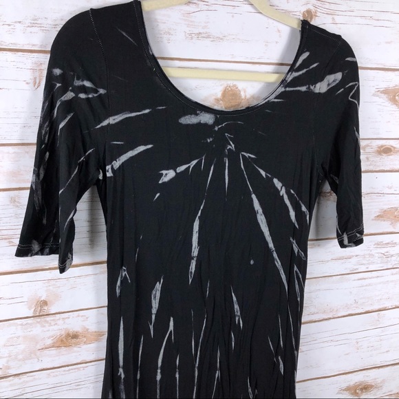 Mona B black white tie dye cut out back maxi dress - Picture 2 of 8